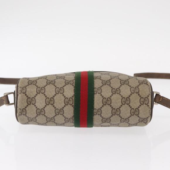 GUCCI GG Supreme Web Sherry Line Bag PVC Beige Gold 32 02 004 Auth 151575 - Picture 5 of 16